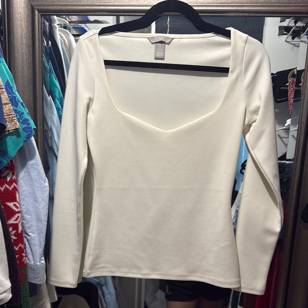 Elegant Cream Long Sleeve Top